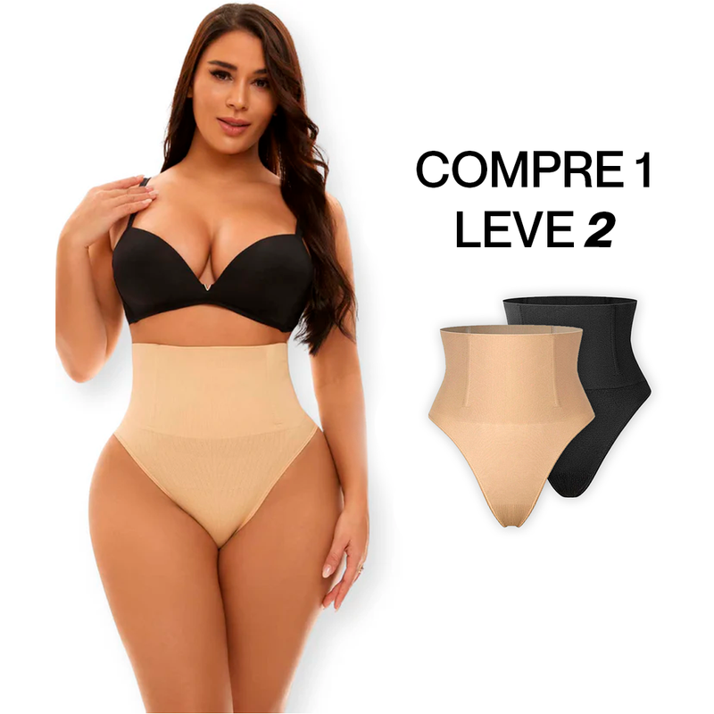 Calcinha Modeladora Fio Dental com Barbatanas que Não Enrolam - COMPRE UMA GANHE OUTRA