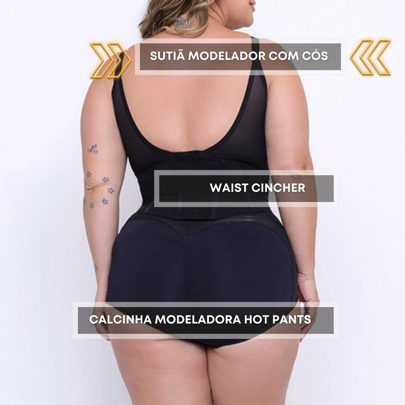 Sutiã modelador base larga com cós